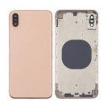 iPhone XS  Max Housing with Back Glass,Charging Port and Power Volume Flex Cable [Gold][High Quality]